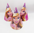 BARBIE THEME BIRTHDAY PARTY CAPS PACK OF 10 PARTY WEAR CAPS. 