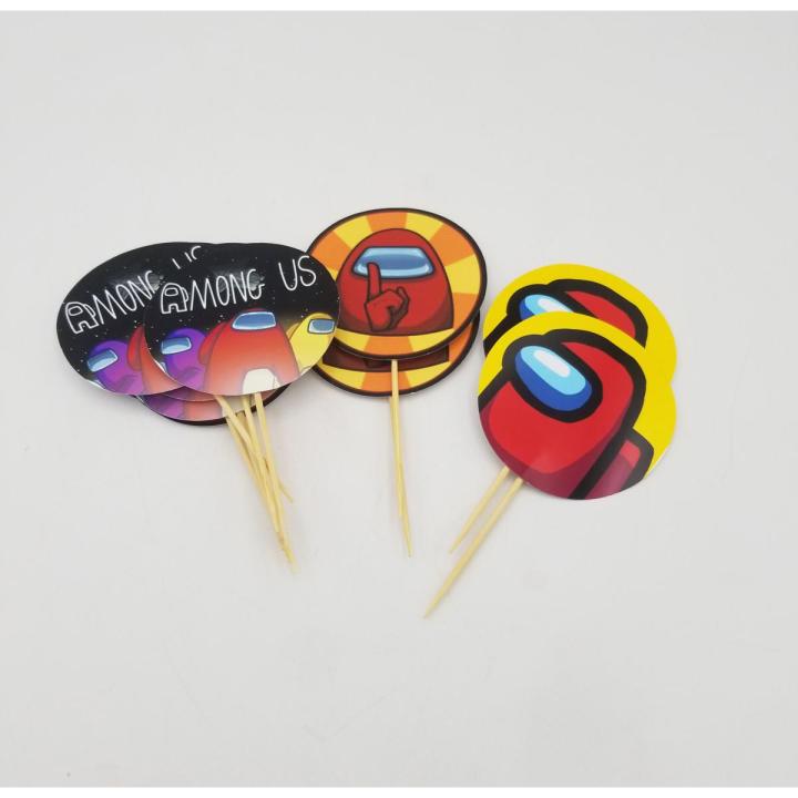 AMONG US THEME CUPCAKE TOPPERS PACK OF 10 CUPCAKE TOPPERS