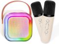 K12 Mini Karaoke Toy Speaker with Wireless Microphone for Kids Girls and Boys Bluetooth Speaker Rechargeable -  Speaker Machine Bluetooth-Compatible Wireless Karaoke Mic Speaker Multi-Compatibility Modes, RGB Lights | Party POP Bluetooth Speaker with Mic. 