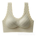 New Bubble Seamless Bras Aerobic 38 Nude Feel Push up Push up Anti-SAG Wireless Fixed Cup Lace Underwear. 