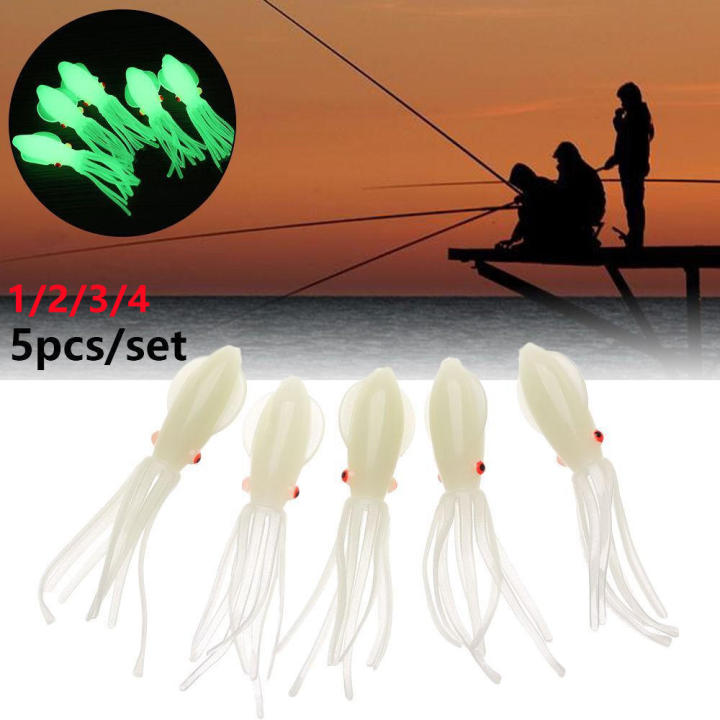 Skirt Lure Soft Bait Lifelike Luminous Saltwater Octopus Bait Portable Glow Bait Squid Lure for Deep Sea Fishing Saltwater