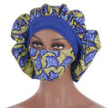Hats African Pattern Adjustable Women Wide Elastic Band Nightcap for Party. 