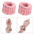 Wrist Wash Bands Wristbands SPA Washband Girls Sweatband for Skincare , Pink. 