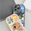 Hontinga for Vivo Y17S Back Cover Tom and Jerry Cream Texture Phone Case Wavy Edge Soft Silicone Cover. 