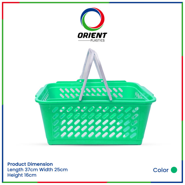 Orient Plastic Handy Basket | Durable Lightweight and Multi-Purpose Storage Basket for Kitchen Home and Office Organization | Stylish Design with Easy-to-Carry Handles for Daily Use