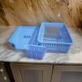 Fancy Plate Rack 3 in 1 Large Durable Plastic Kitchen Sink Dish Drying Rack and Organizer. 