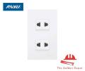 【Footprint】 Royu 2 Gang Universal Outlet Set Wide Series WD113. 