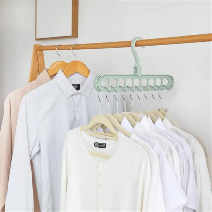 3Pcs%20Folding%20Hanger%209-hole%20Hanger%20360%20Magic%20Hook%20Multi%20Utility%20Space%20Saving%20Cascading%20Closer%20Clothes%20Organizer%20Hanger%20-%20Image%204