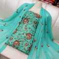 Luxury Cutdana Handmade Chiffon Collection 2 piece Shirt & Duppata Fabric Pure Soft Chiffon Boti for additional Use. 