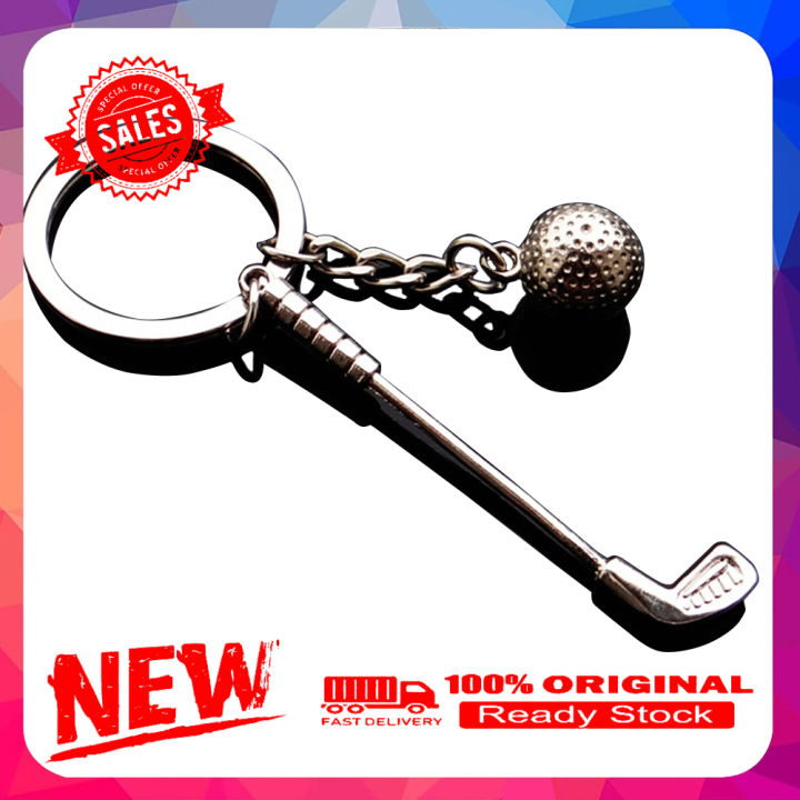 【beauty code】Fashion Golf Chain Pendant Car Keychain Bag Decoration Ring