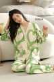 Winter Night Suit for Girls & Women – Cotton Jersey Pajama Set – Girls Sleepwear Women Nightwear – Multicolor Avocado Floral Print Summer Lounge Wear – Two pieces  For Women. 