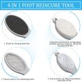Foot Scrubber Pedicure Tool, 4 in 1 Foot File, Callus Remover with Foot Rasp, Pumice Stone, Nail Cleaning Brush and Sand Paper for Wet Dry Foot Care Dead Skin Remover, Four Steps Pedicure Paddle, Foot Scrubber, Pedicure Brush. 