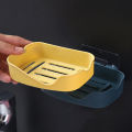 Double Layers Soap Holder Wall Mount Soap Dish Stick-on Soap Saver With Drain. 