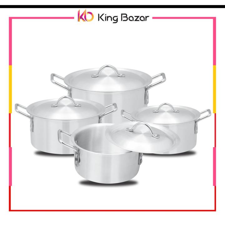 8-Piece Heavyweight Cooking Pot Set (Sizes 6 to 9) – Durable Aluminum Cookware for Serious Cooks