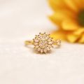 Trendy Sunflower Fidget Ring for Women  Open Adjustable Spining Ring. 
