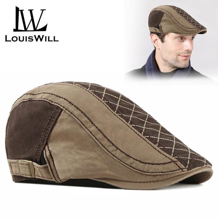 LouisWill Men Berets Hats Cotton Berets Caps Summer Berets Outdoor Sunscreen Peaked Caps Fashion Short Eaves Golf Flat Caps Casual Hats Berets for Men