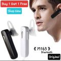 (Buy 1 Get 1 Free) M163 Wireless Bluetooth Single Earpiece With Ear Clip (Connect with All Bluetooth Devices).. 