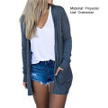 Lady Cardigan Pure Color Long Style Cardigan Coat. 