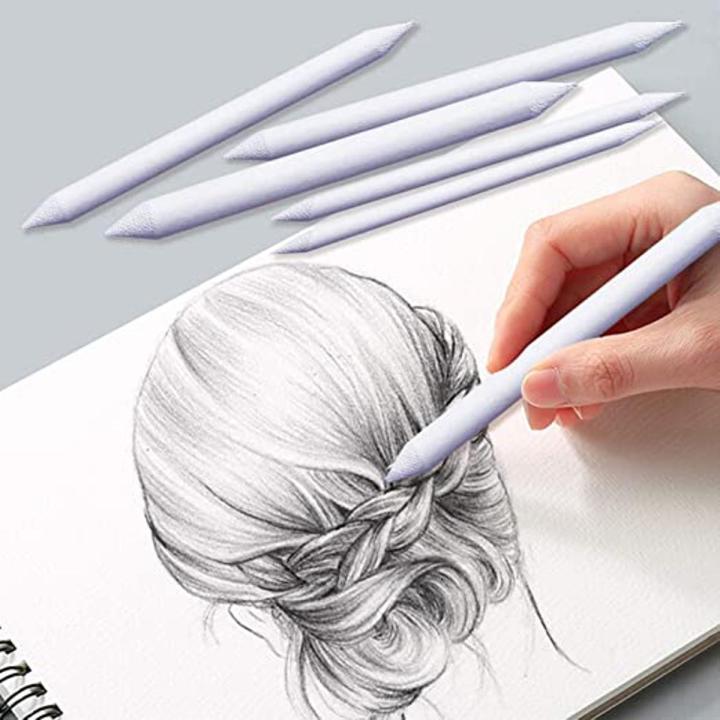 Set of 06 Charcoal Blender Blending Stump Pastels & Tortillion For Sketch Drawing