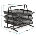 Heavy Duty Metal 3 Tier story Desktop Document Letter Tray / Office 3 Tier Heavy Duty Metal Desktop Letter Tray / File Organizer Sorter Desk Document Organizer /  Shelf Tray Magazine Holder Paper. 
