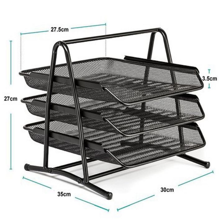 Heavy Duty Metal 3 Tier story Desktop Document Letter Tray / Office 3 Tier Heavy Duty Metal Desktop Letter Tray / File Organizer Sorter Desk Document Organizer /  Shelf Tray Magazine Holder Paper