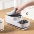 Kitchen Soap Dispenser with Sponge Holder Dish Detergent Dispenser for Kitchen Sink Multifunctional Soap Box Soap and Sponge- White. 