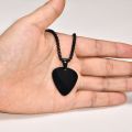 New Unique Guitar Pick Necklace for Men Boys, Stainless Steel Guitar Picks Pendant Collar to Music-lovers Gifts Jewelry. 