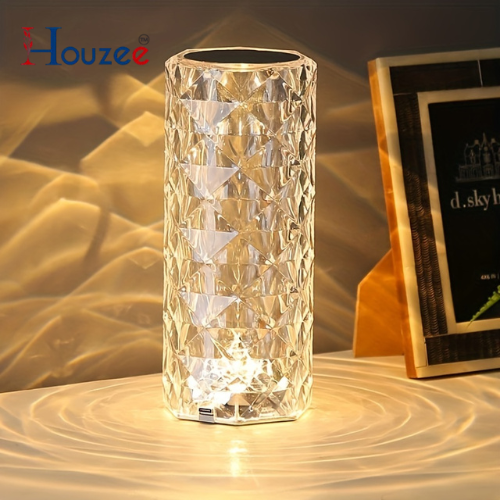 Imported Multicolor Modern Crystal Lamp: Operateable with both Touch Sensor & Remote, USB Rechargeable Fancy Decoration Table Lamp For Home Decor and Gifts