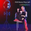 Dark Edge MJ26 10.2" RGB LED Soft Ring Light, RGB Flash Ring Light for Camera Smartphone YouTube Video Shooting and Makeup Light - Best Light For Tiktok And Youtubers. 