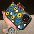 AMORVOR for Samsung A04 Mobile Cover Vintage Style Flowers Pattern Luxury Plating Back Cover Metal Lens Soft Silicone Phone Case. 