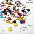 100 Pcs, Multicolor Crystal Flat Back stones, Beautiful Color. 