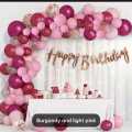 Pack of 57 pcs theme set Birthday Decoration for all person age group  . banner. arch tape. glue/double tape and 54 different colors balloons    | Blue and Silver Balloons for Birthday Decorations ( see pic no 7) for all disprition. 