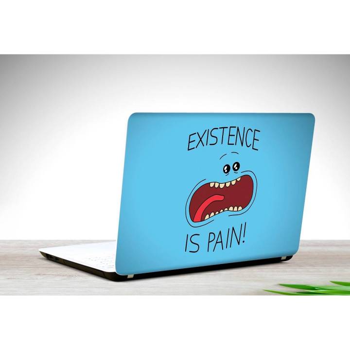 Existence is pain  Rick and Morty Laptop Skin Vinyl Sticker Decal, 12 13 13.3 14 15 15.4 15.6 inch Laptop Skin Sticker Cover Art Decal Protector Fits All Laptops