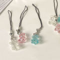 1 Piece Cute Cartoon Anime Bear Transparent Mobile Phone Chain Fashion Bag Charms Lovely Phone Strap Keychain Decoration Lonni. 