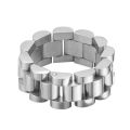Hophop Style Stainless Steel Dubai Gold Ring Men Watch Link Chain Ring Custom Adjustable Size. 