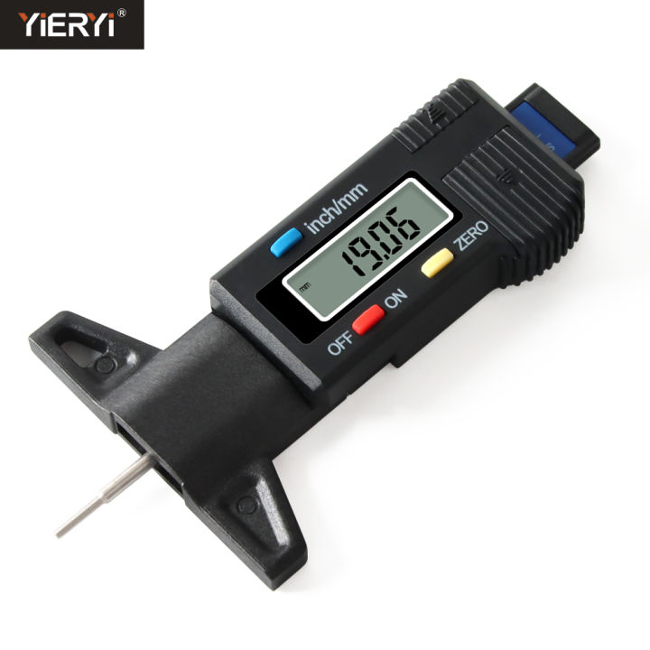 YIERYI Digital Tyre Tire Tread Depth Gauge Tire Tester Tread Checker Auto Tire Wear Detection Measuring Tool