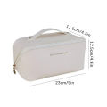 Large Travel Cosmetic Leather Bag For Women Makeup Organizer. 