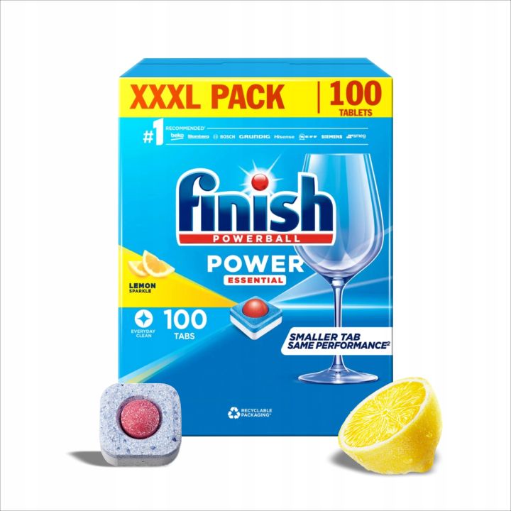 Finish Dishwasher Tablets Powerball Lemon Essential 100 Tab