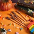 JAEEE 24 Pcs Witch Broom Pencils for Halloween Broomstick Ballpoint Pencils Halloween Party Favors Witch Broom Prop Writing. 