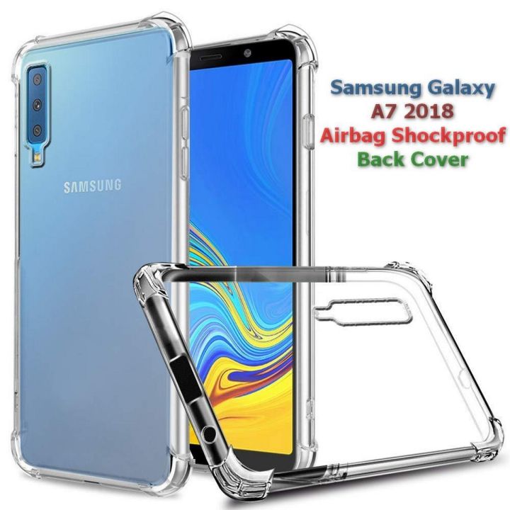 Samsung Galaxy A7 2018 Anti Shock Corner Bumper 1.5mm Air Bag Soft Transparent Panda Jelly Cover U1