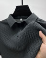 High-end ice silk elastic Polo shirt New summer T-shirt trend Breathable men's clothing Business short sleeve luxury top Nightmaree. 