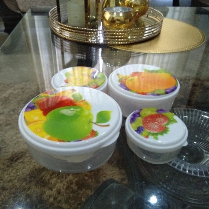 (4 in 1) Square Small (300ml 250ml 200ml 150 ml) Fresh Keeping Jars ...
