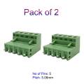 Pack of 2: 300V 10A 5.08mm Pluggable Terminal Block 2, 3 and 4 Pin Male and Female To Plug-In Connector. 
