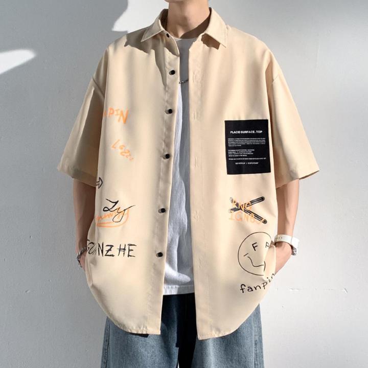 Privathinker%20Fashion%20American%20Graffiti%20Shirts%20For%20Man%20Short%20Sleeve%20Summer%20Male%20Blouses%20Large%20Size%20Baggy%20Casual%20Male%20Clothing%20-%20Image%202