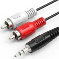 3.5mm Stereo Male to Male 2 RCA Audio Speaker AUX Cable Cord 2 in 1 Audio Cable best wire fo amplifer and speakers. 