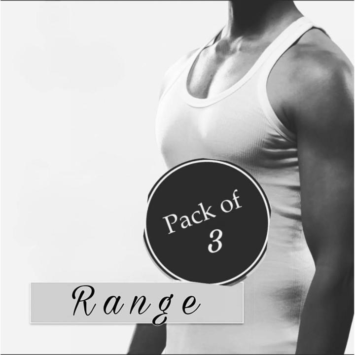 Pack of 3-Men's Sando Without Sleeves Banyan Body Fit-White Inner wear