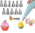 Cakeware 14 piece Cake Decorating Set Frosting lcing Piping Bag Tips With Steel Nozzles. 