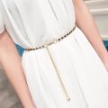 Metal Ball Pendant Waist Chain Women Thin Belt Gold Sliver Color Long Girdle Female Strap For Dress Skirt Decorative Waistband. 