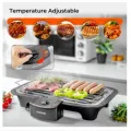 Chefman Electric Smokeless Indoor Grill w/Non-Stick Cooking Surface & Adjustable Temperature Knob from Warm to Sear for Customized BBQ Grilling, Dishwasher Safe Removable Water Tray, Black. 