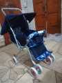 Alloy Foldable Baby Stroller Pram For Newborn  Blue color with  6 Big Tyres. 